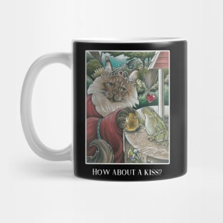 The Frog Princess Cat - How About A Kiss? - White Outlined Version Mug